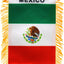 Bandera colgante México 4x6pulg con ventosa y flecos