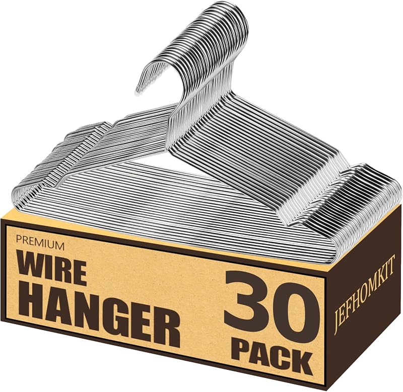 Perchas acero inox antidesliz 16.5pulg set 30
