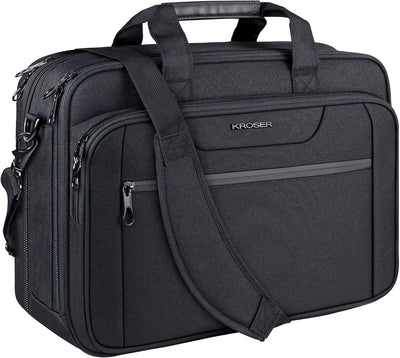 Bolso hombro laptop expandible hasta 17.3pulg repelente agua negro