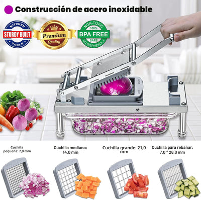 Cortador acero inox 10 cuchillas mandolina profesional