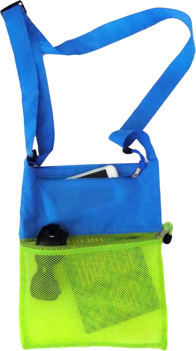 Bolsa playa recolección conchas 3 bolsillos verde