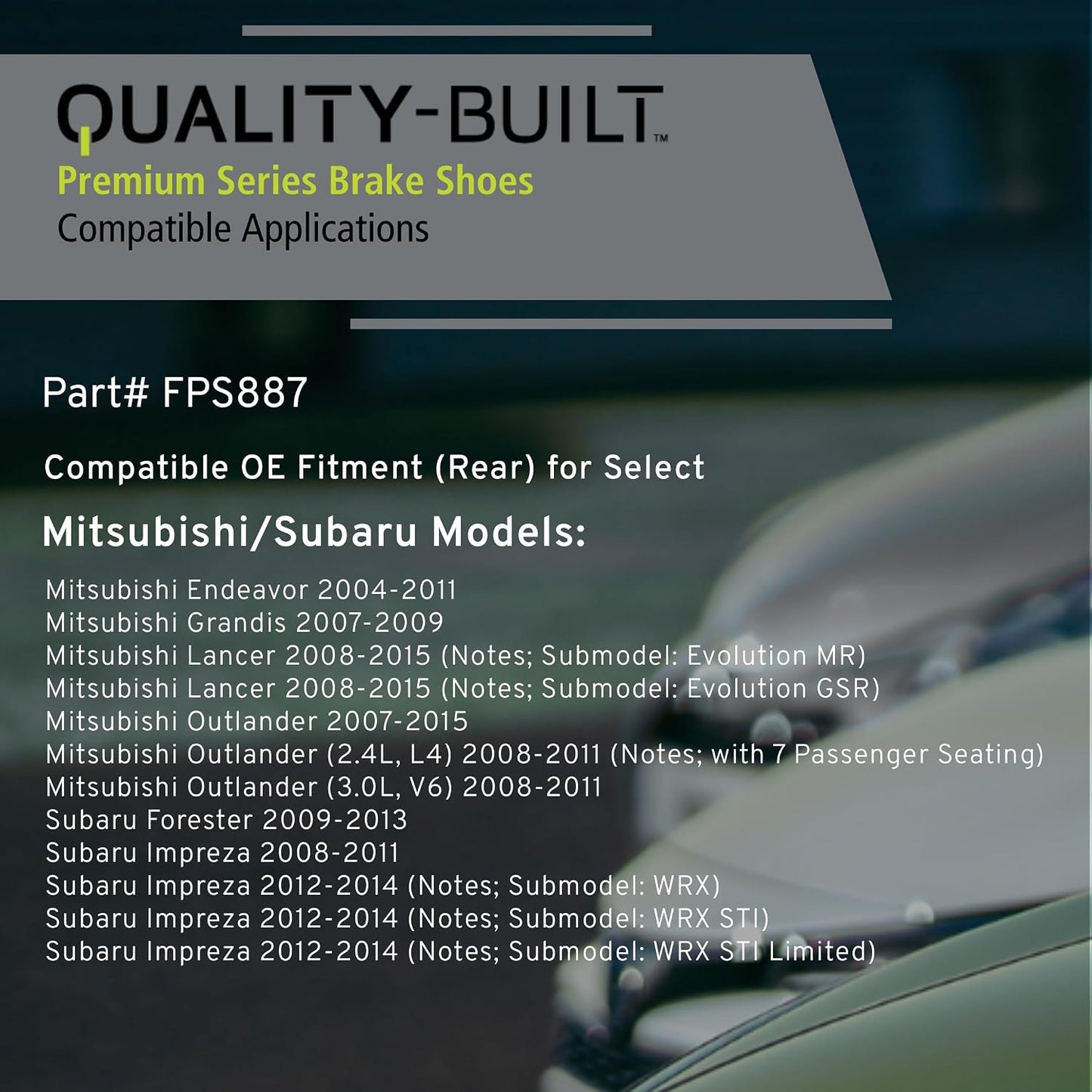 Zapata freno estacionamiento trasero Mitsubishi/Subaru 04-17