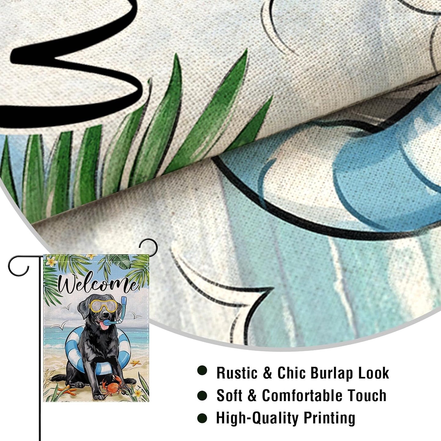 Bandera perro labrador negro decorativa exterior