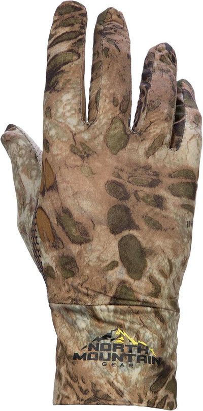 Guantes caza elásticos forro camuflaje ligero