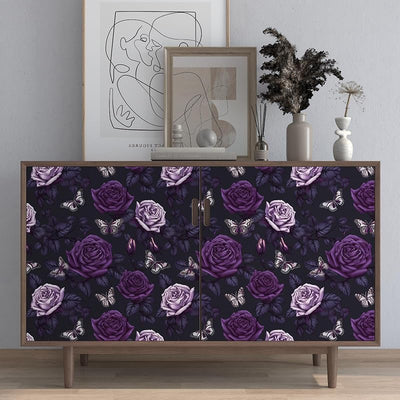 Papel tapiz mariposas moradas oscuras autoadhesivo extraíble