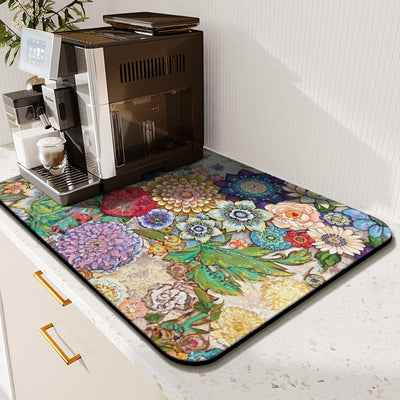 Alfombrilla de café 19 x 12 pulgadas absorbente antideslizante