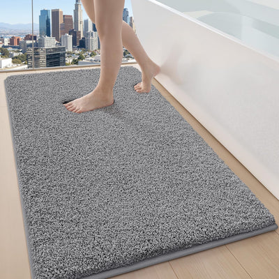 Alfombra baño microfibra goma 24x36pulg absorbente suave