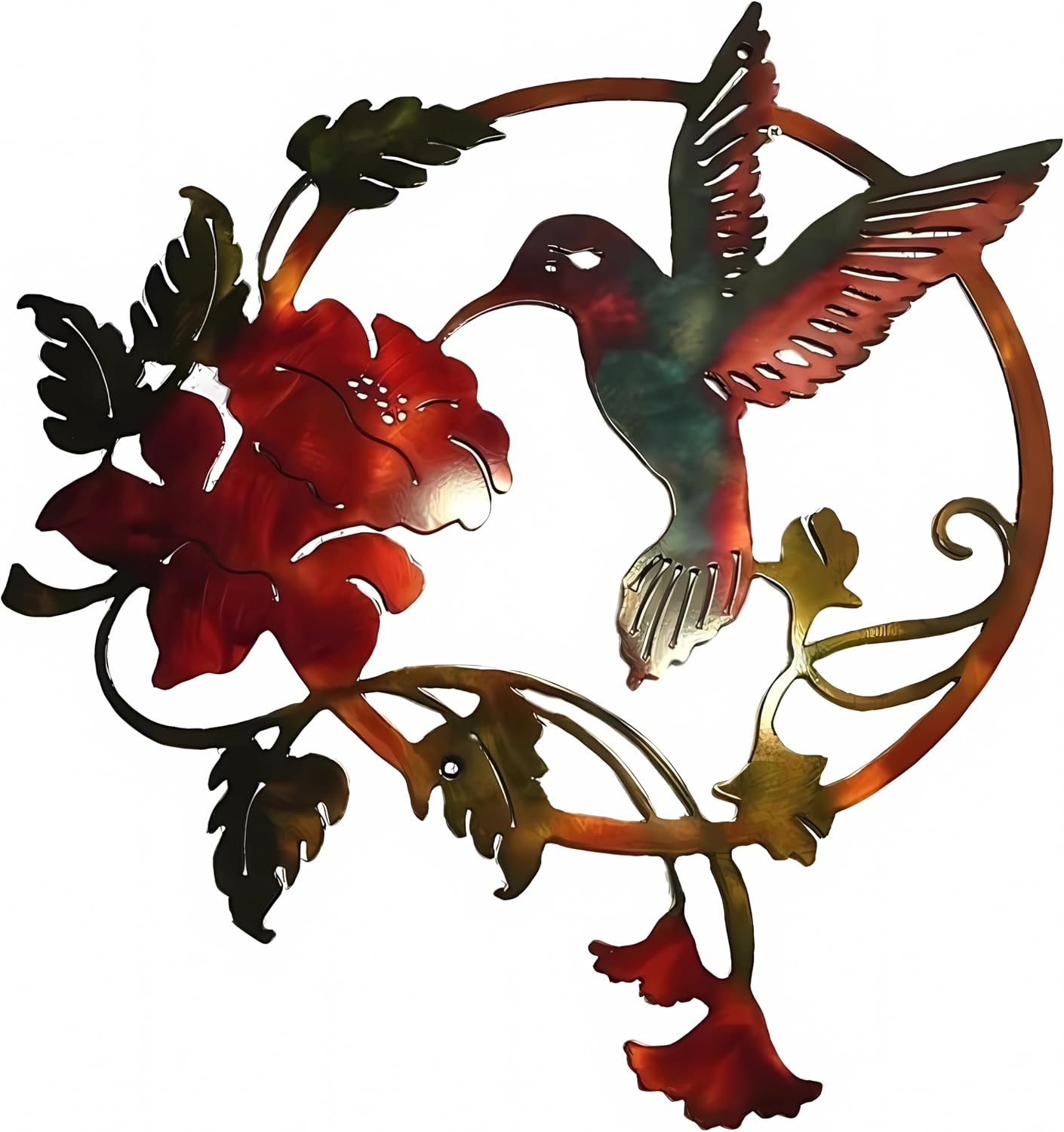 Silueta de pájaro de metal para pared interior y exterior