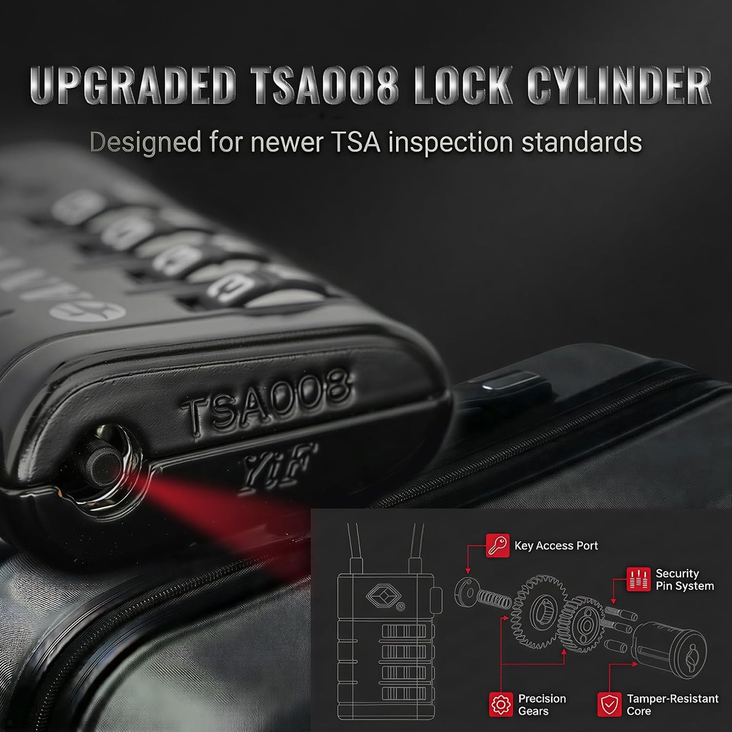 Candado TSA 4 esferas alerta TSA008 negro