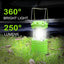 2 Linternas LED verdes portátiles para campamento y emergencia