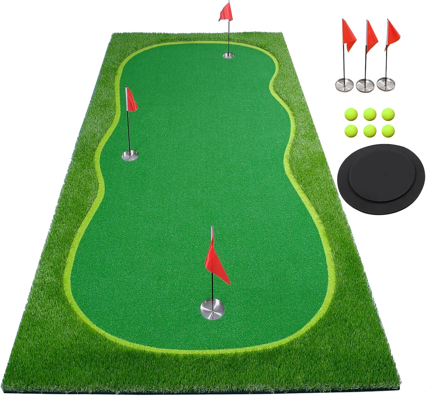 Alfombrilla práctica golf verde para interiores y exteriores