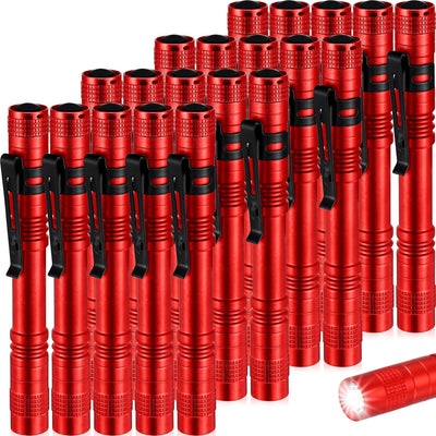 20 Linternas LED Mini para Bolígrafo Regalo Padre Rojo