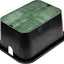 Caja válvula riego 15x22pulg 12pulg altura negra cubierta