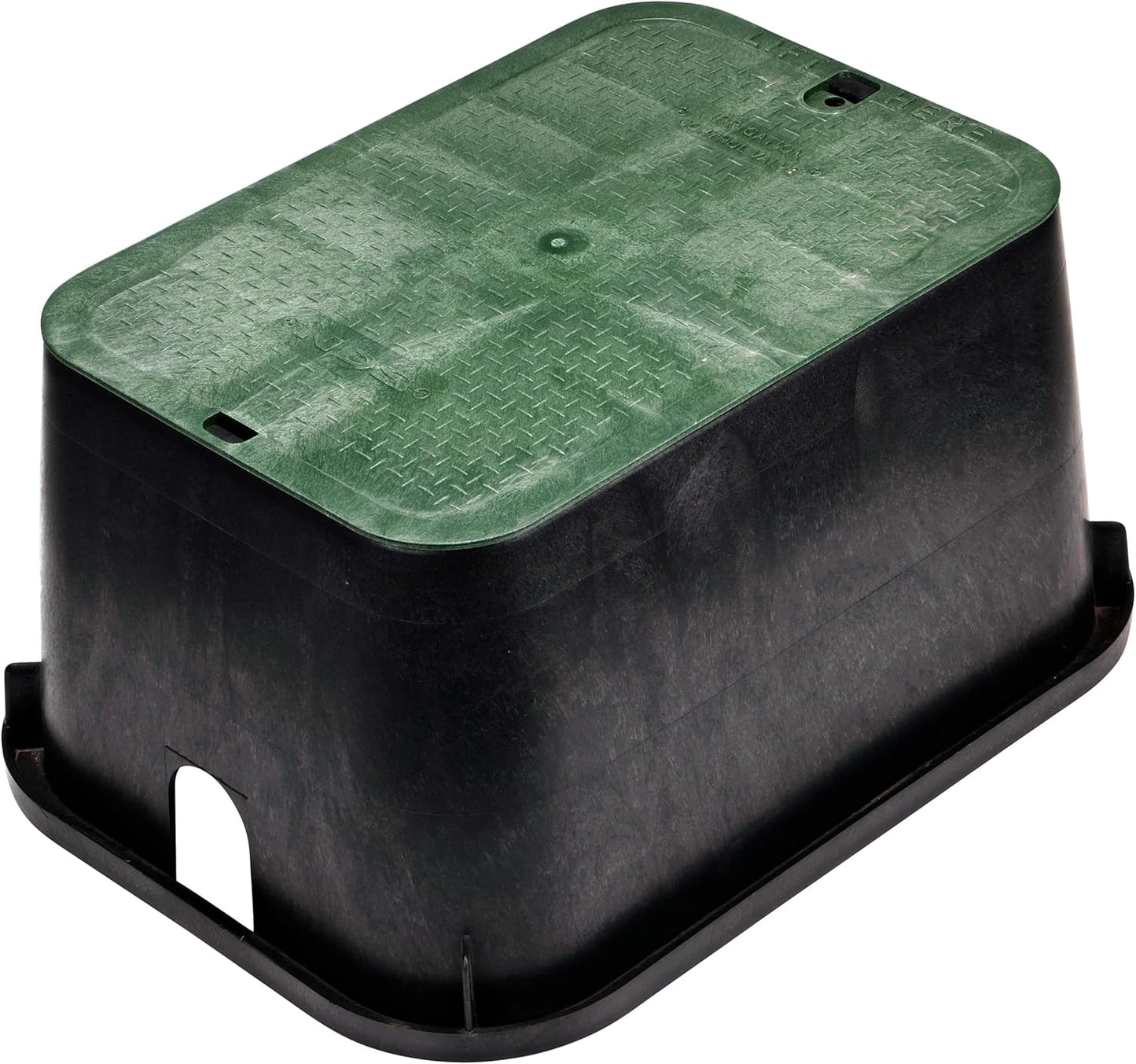 Caja válvula riego 15x22pulg 12pulg altura negra cubierta