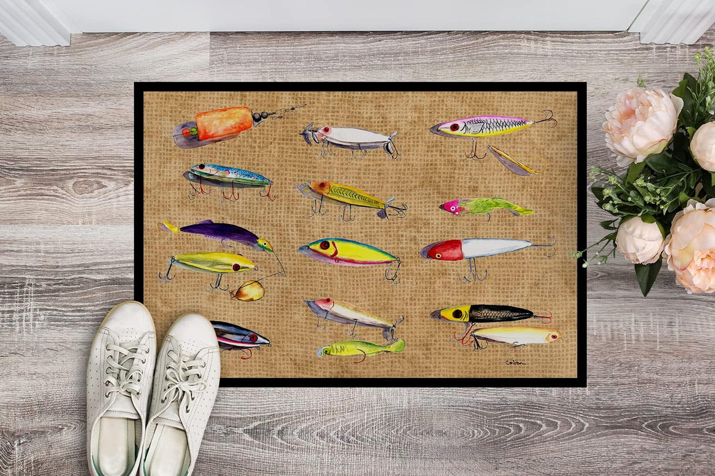 Felpudo señuelos pesca 18x27pulg antiderrap lavable
