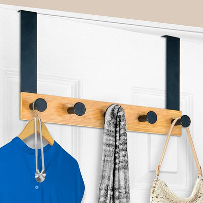 Perchero puerta 5 ganchos para toallas ropa baño dormitorio