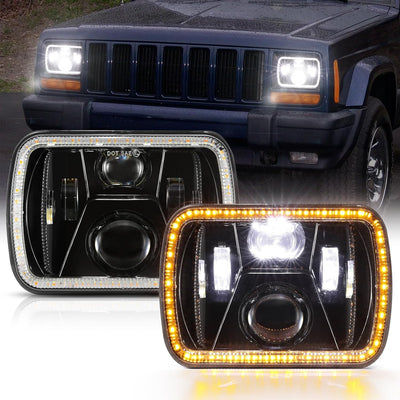 Faros LED Jeep YJ XJ 5x7" 280W DRL aprobado DOT