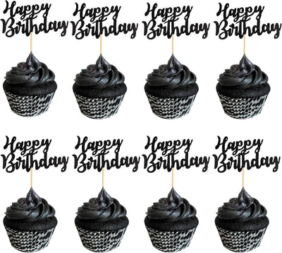 Pack 48 Pzas Cupcakes con Purpurina Negra para Cumpleaños