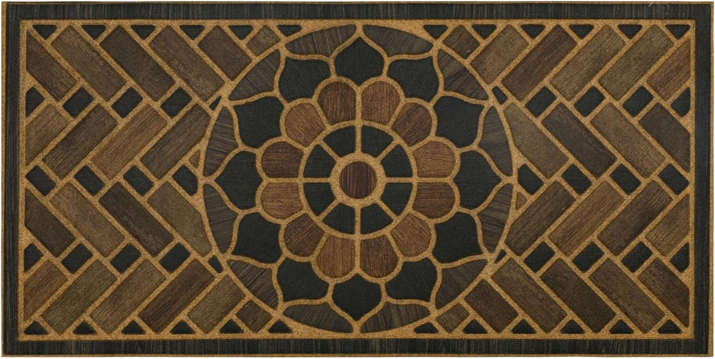 Tapete puerta gris medallón 2x4ft para porche