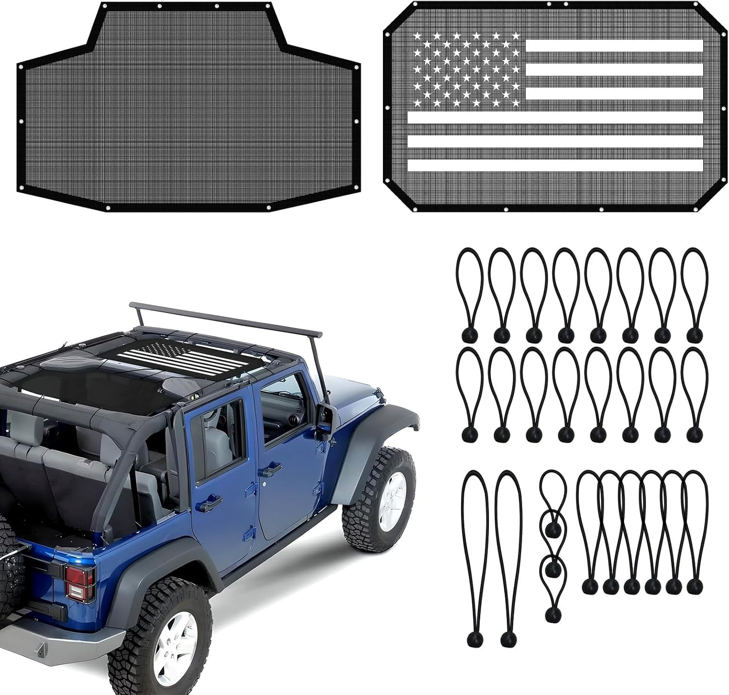 Parasol malla Jeep JK Unlimited 07-18 4 puertas negro