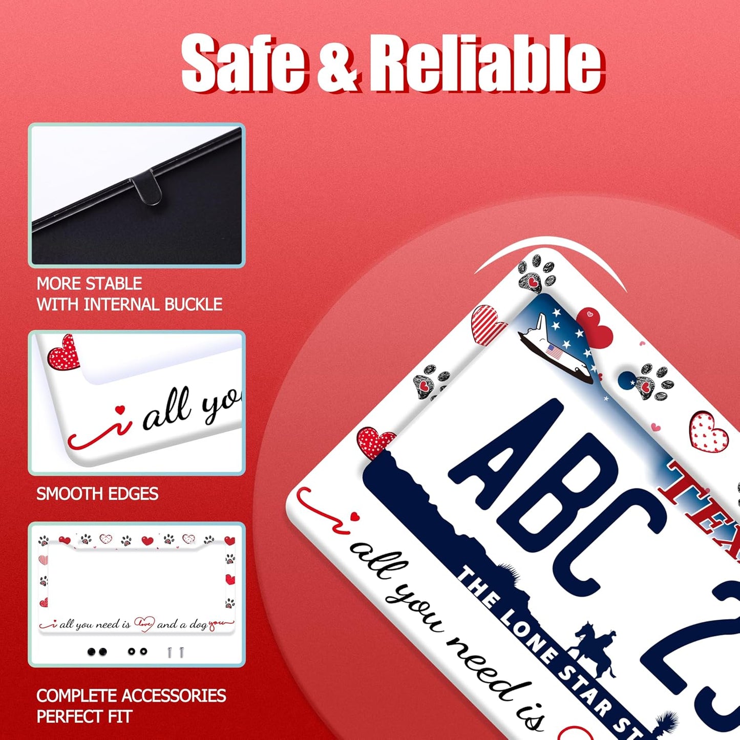 Marco matrícula perro All You Need is Love acero inox