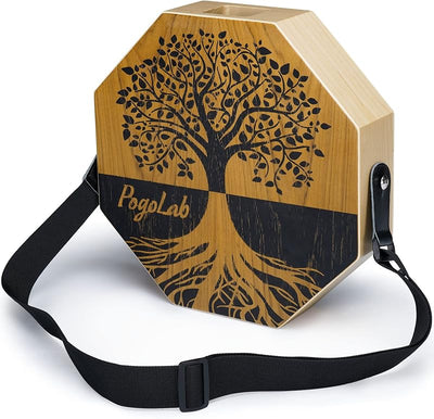 Cajón de madera dos tonos con correa ajustable para viaje