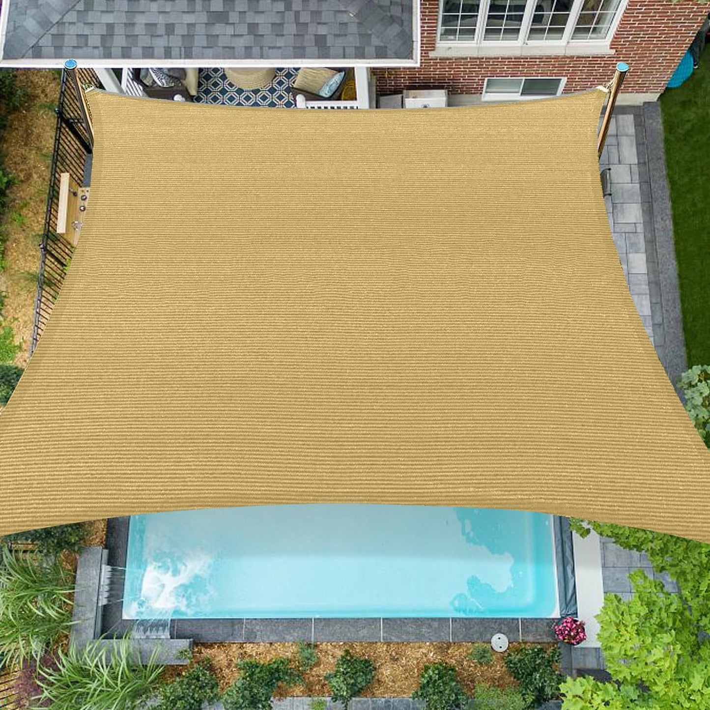 Toldo cuadrado 8x8ft para exteriores con bloqueo UV
