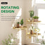 Soporte giratorio para plantas ventana metal dorado