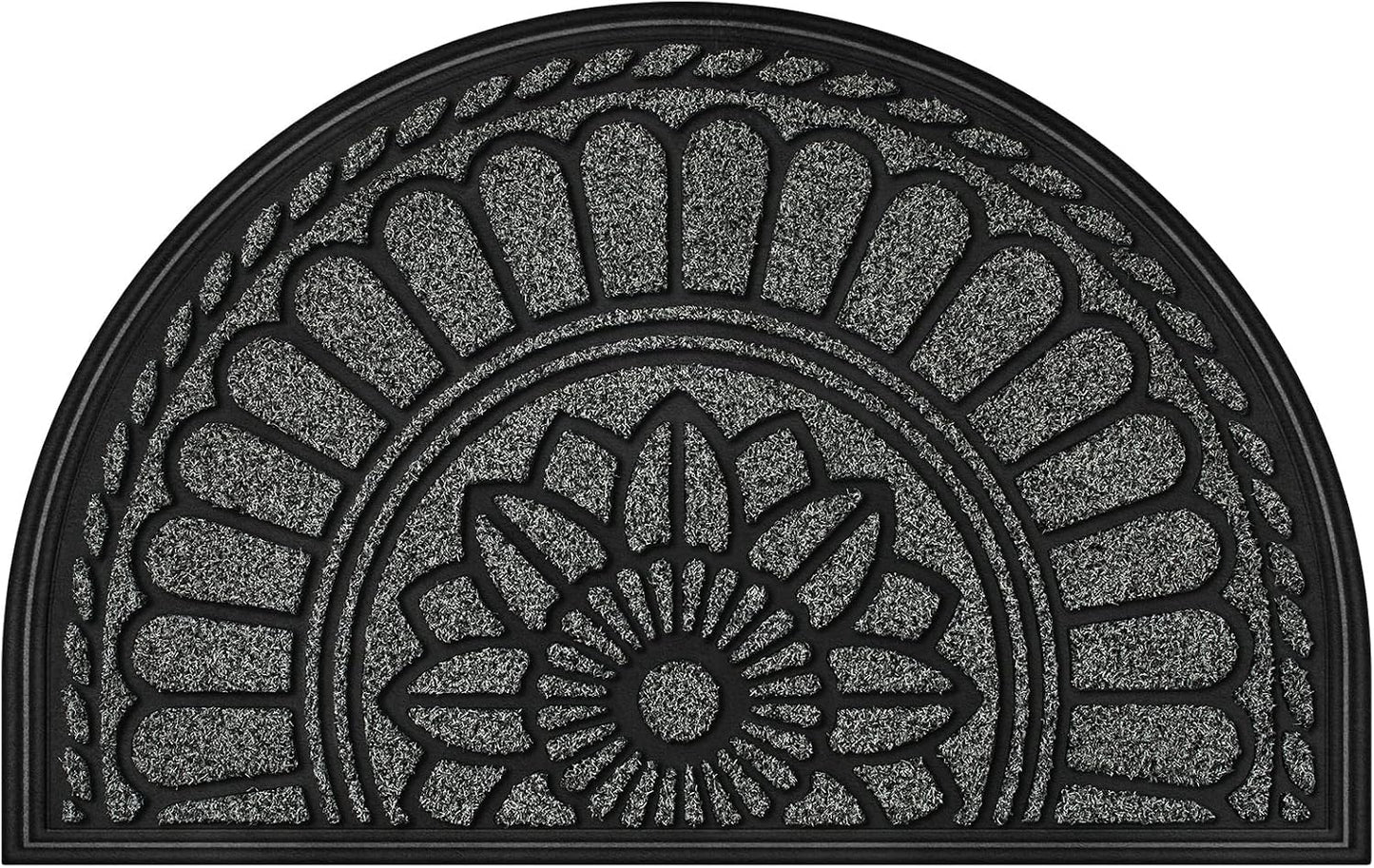 Alfombra medio círculo antiderrap para puerta garaje patio