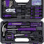 Kit herramientas hogar con estuche color morado