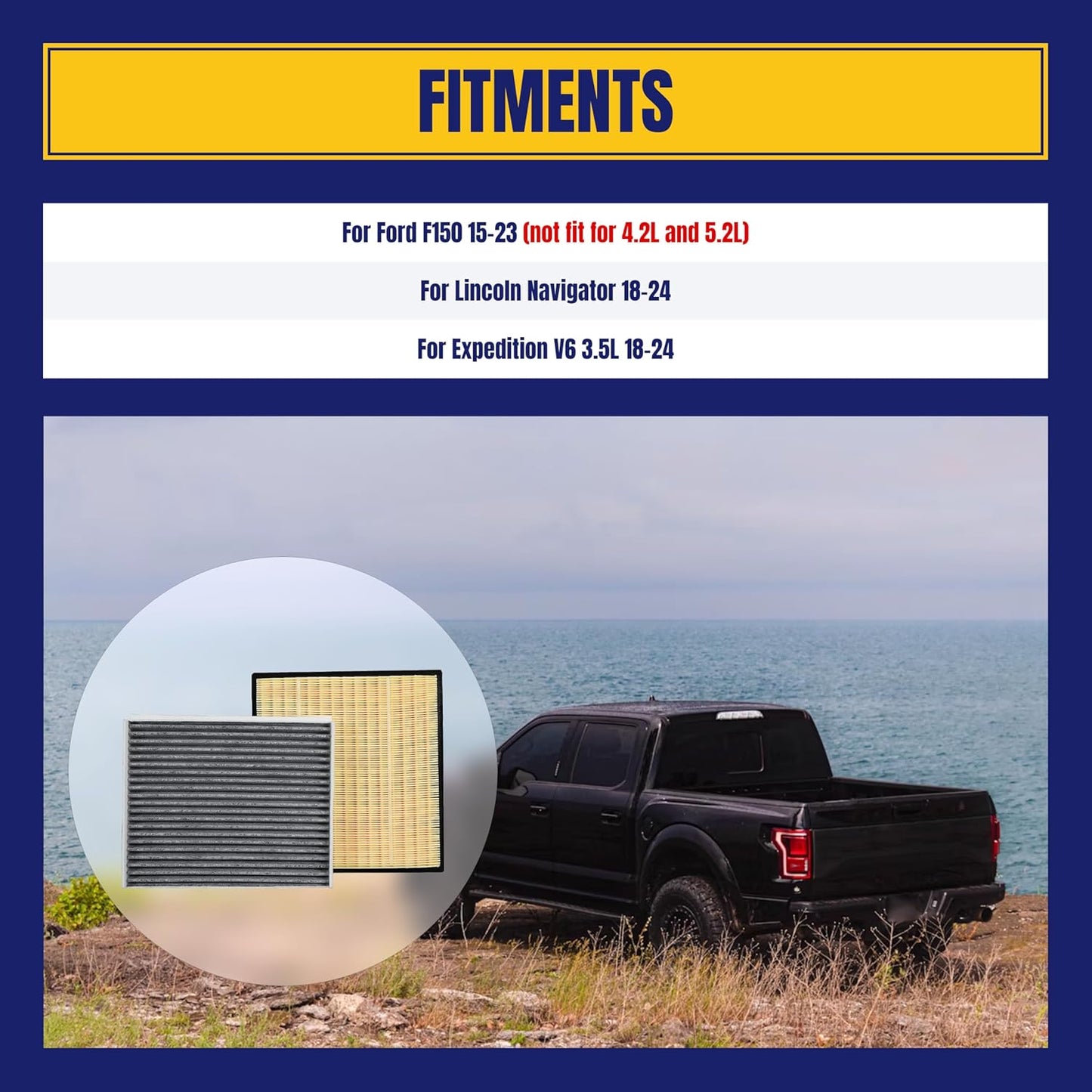 Filtro aire motor Ford F-150 Expedition Navigator 15-24