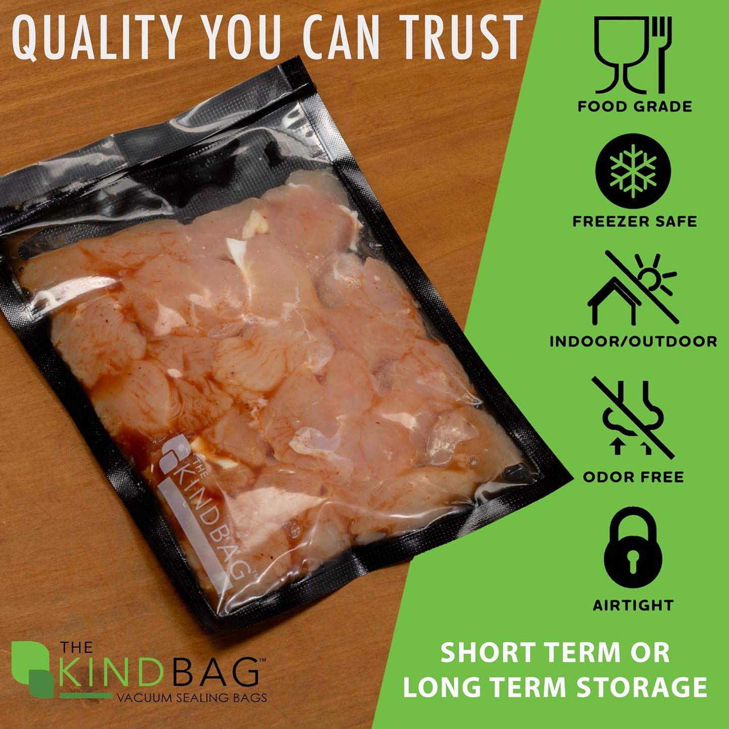 Bolsas sellado vacío 4x6" 100uds negra transparente sin BPA