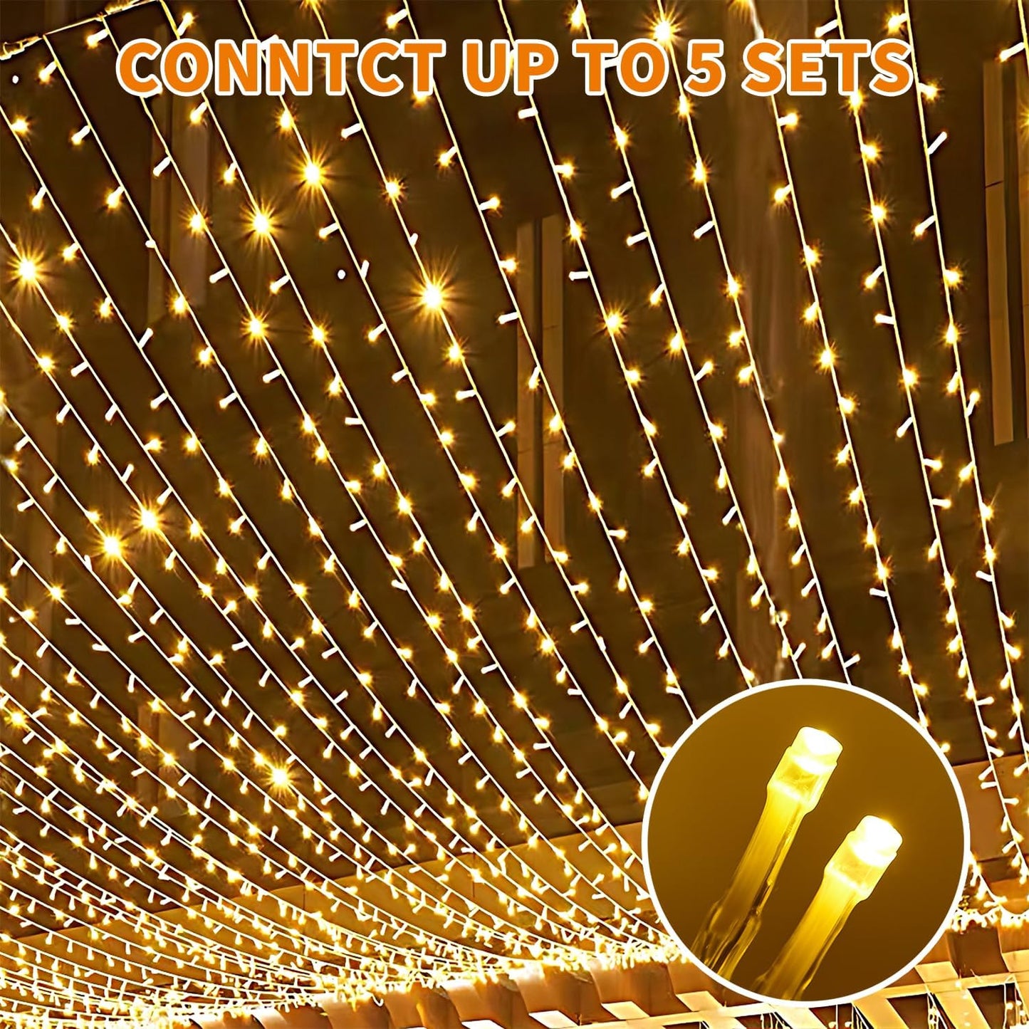 Guirnalda 200 luces LED 66ft blanco cálido interiores