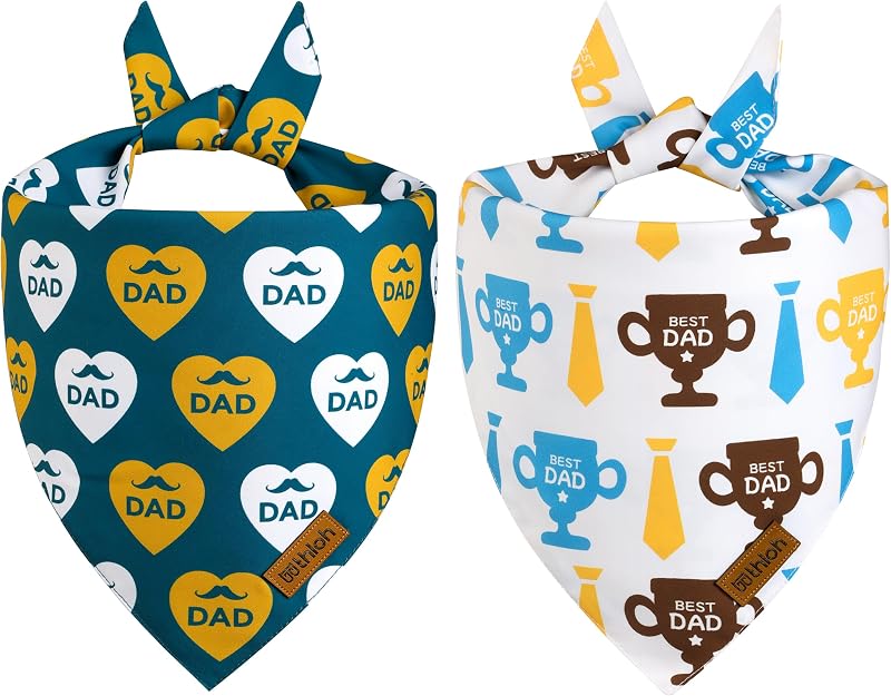 Bandanas perro reversibles I Love My Dad 2 pzas duraderas