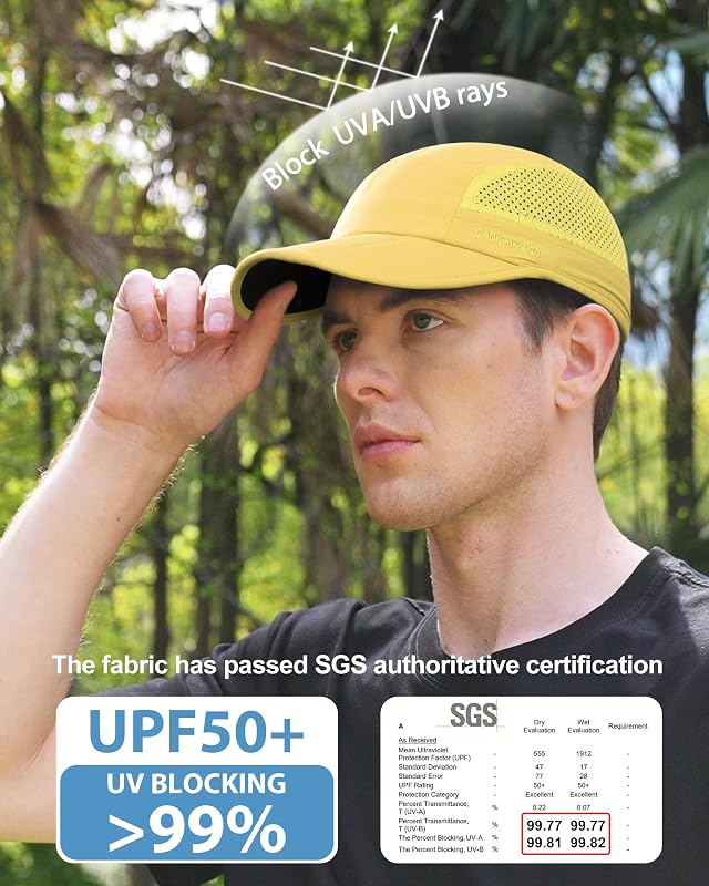 Sombrero plegable ala larga UPF 50 hombre