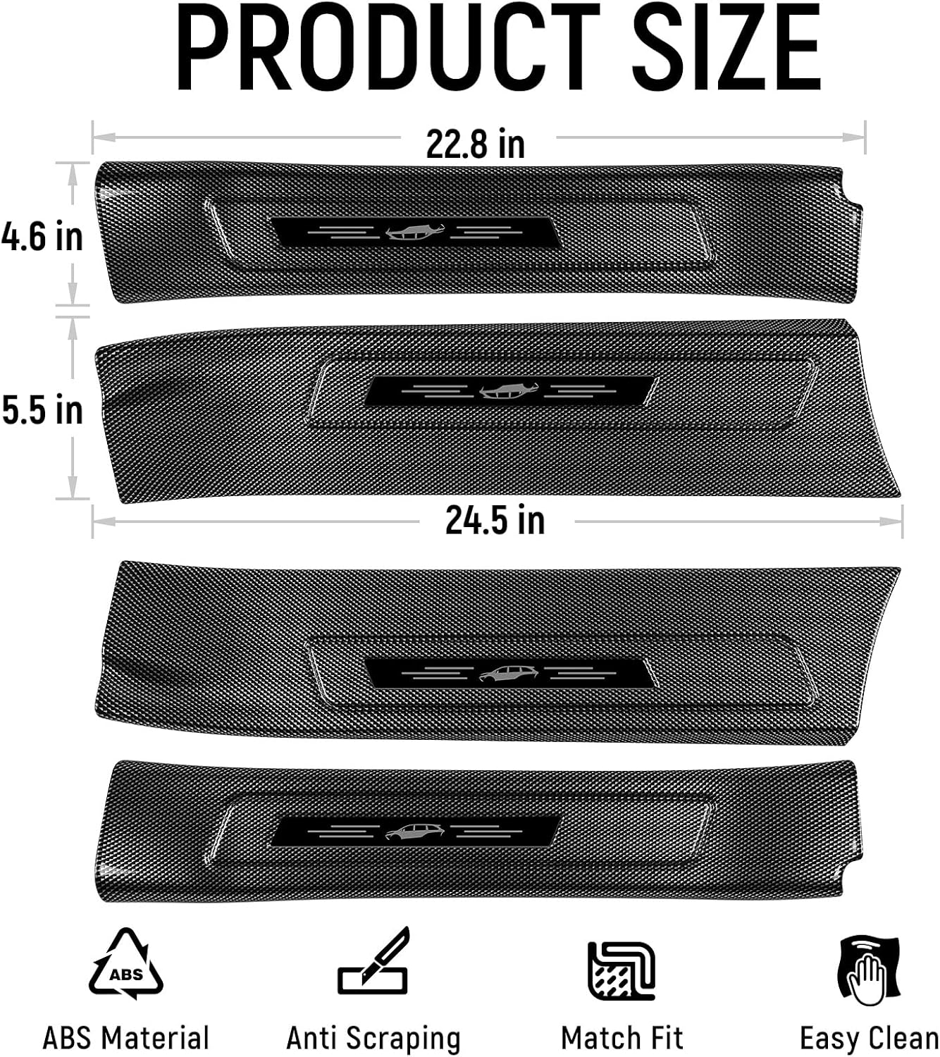 4 Protectores umbral puerta ABS comp Toyota Sienna 21-26