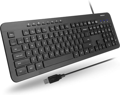 Teclado ergonómico USB con cable 5ft para portátil y escritorio