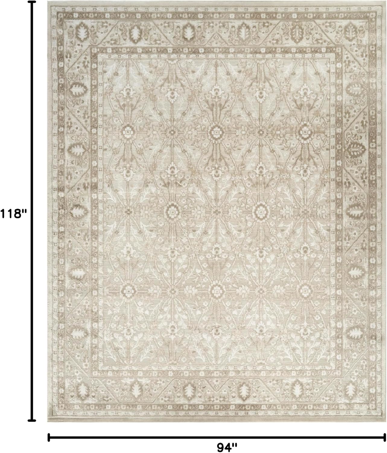 Alfombra 7'10x9'10" Ivory Taupe para dormitorio y sala