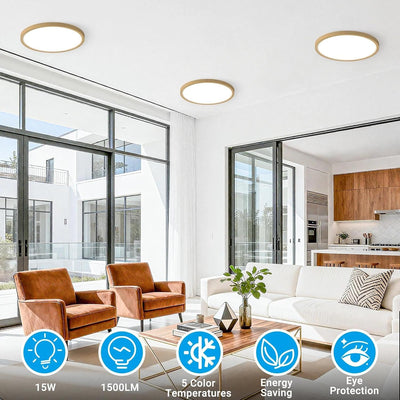 Lámpara LED empotrada techo 7pulg 5 temperaturas color