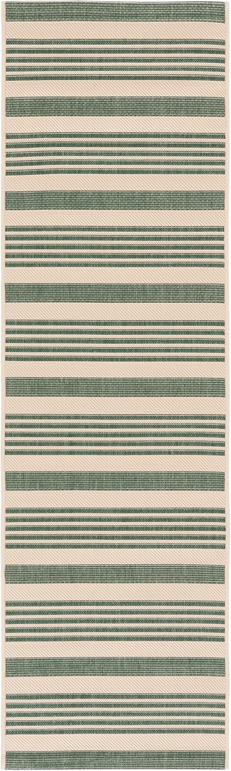 Alfombra exterior lavable 2.3x22ft beige y verde