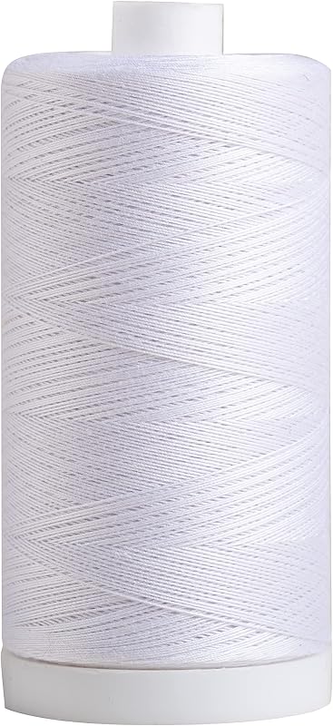Hilo algodón 100% blanco 1200 yardas carrete grande
