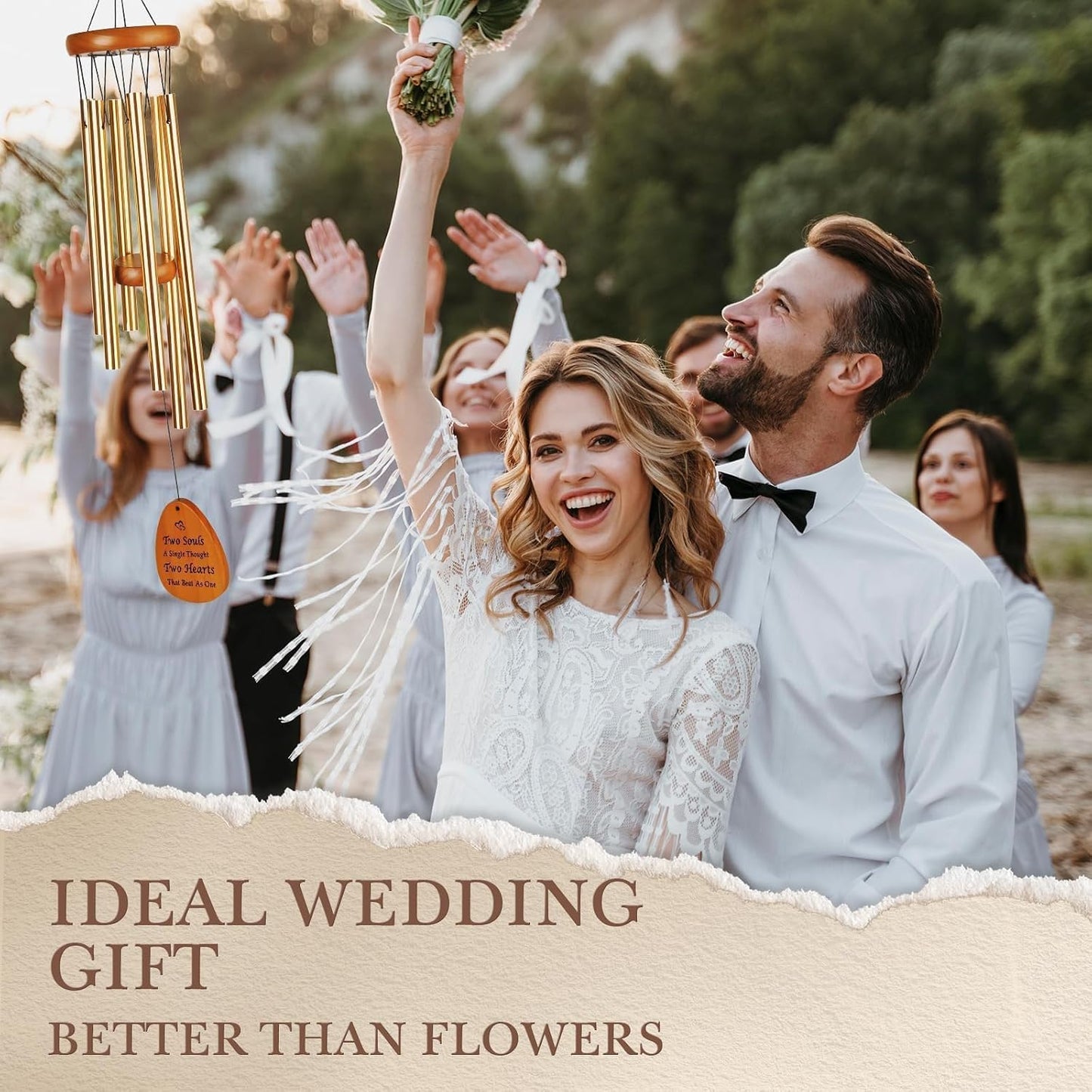 Regalo boda campanilla viento para pareja novios esposos