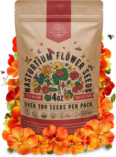 Pack 4oz semillas Nasturtium 700uds comestibles