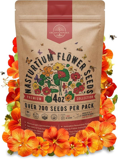 Pack 4oz semillas Nasturtium 700uds comestibles