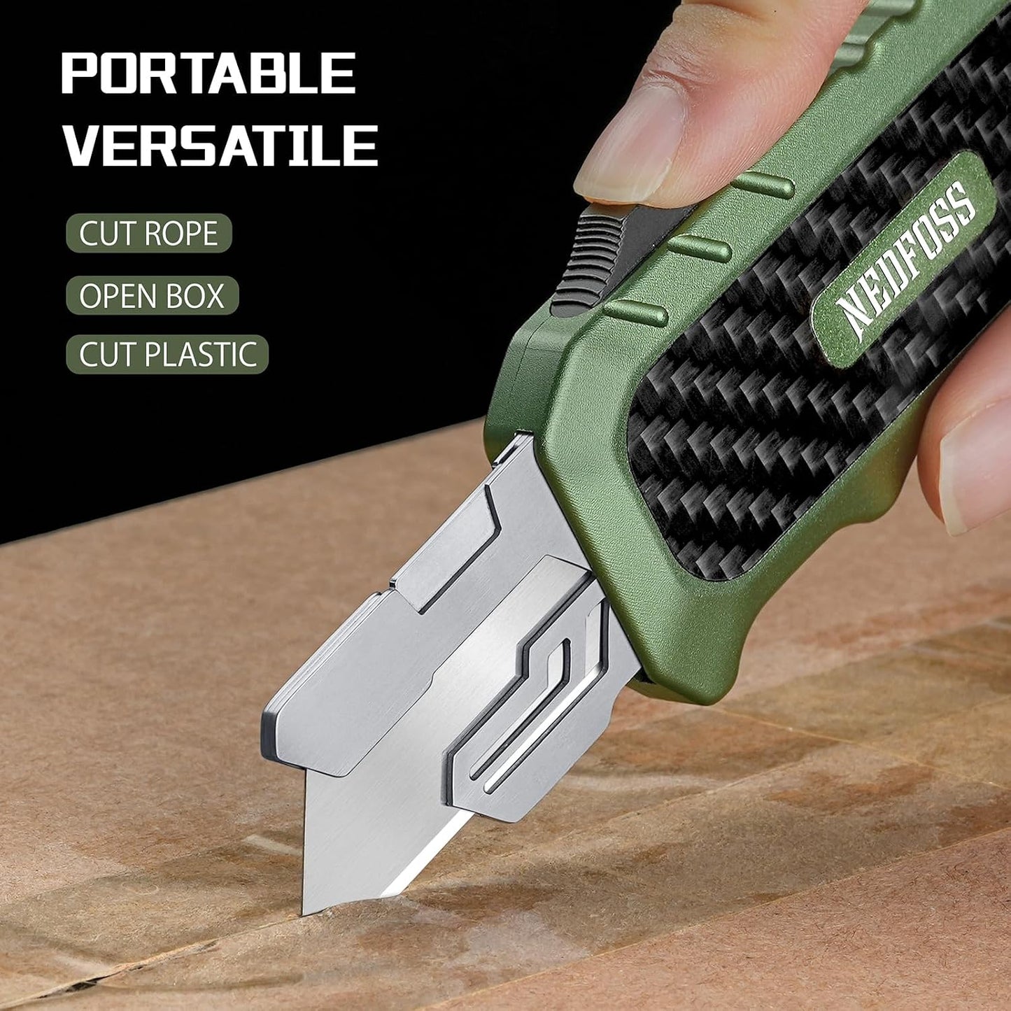 Cuchillo utilitario retráctil aluminio afeitar reemplazo EDC