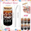 6 Vasos Vidrio 16oz con Tapas Bambú y Pajita Regalo Mamá