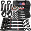 Correas trinquete motocicleta 1.5x8ft 4PK 4400lb negro