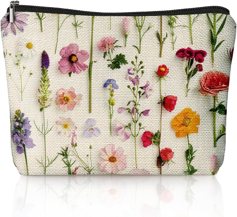 Bolsa maquillaje floral para mujer y adolescente