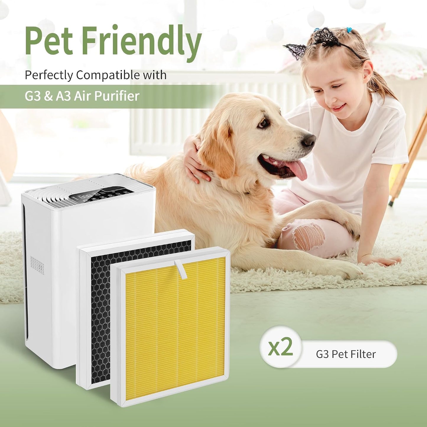 Filtro HEPA G3 H13 para mascotas comp AME G3 y VEWIOR A3 paq 2