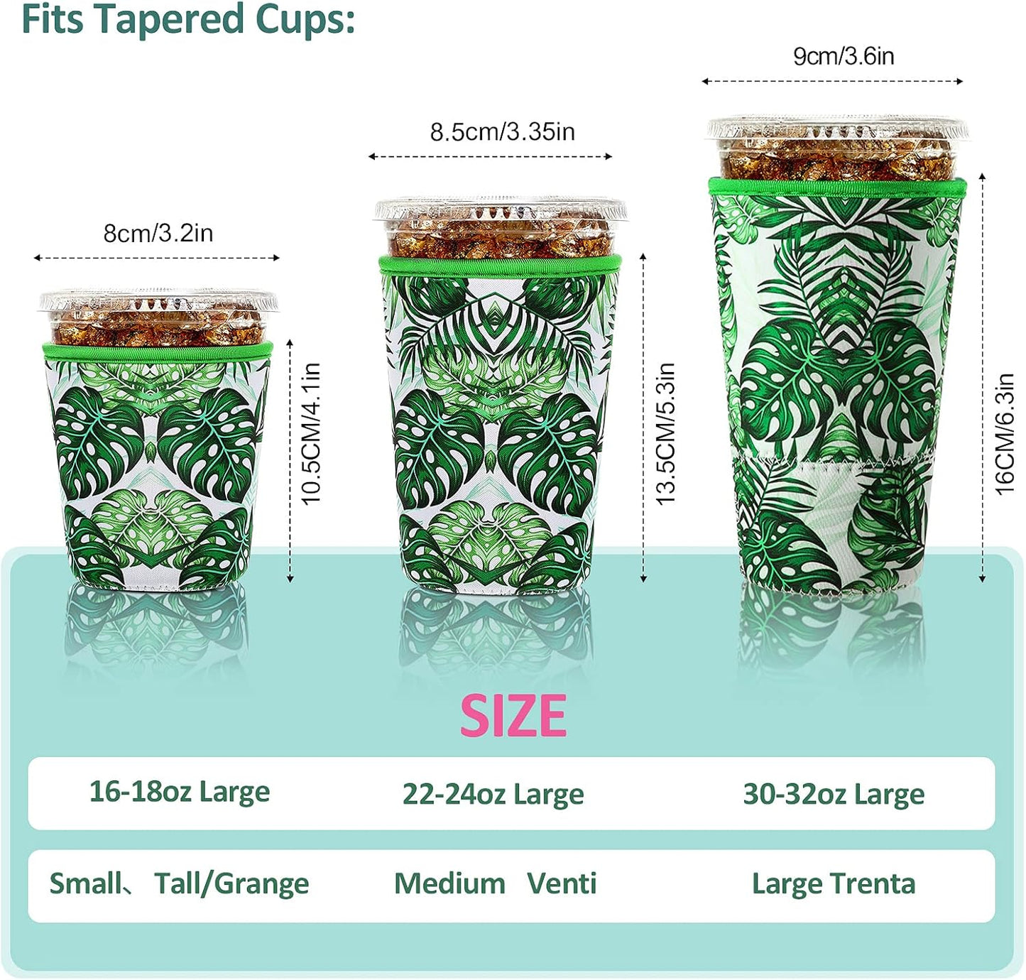 Funda neopreno reutiliz. para café 4uds estilo Hawái